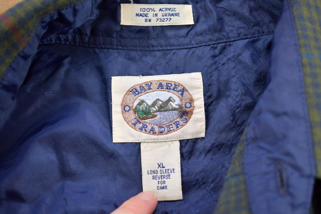 Vintage 1990s Bay Area Traders Plaid Flannel Button Up Shirt