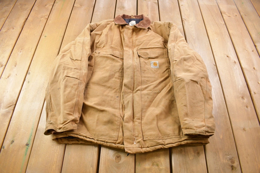 Vintage 1990s Carhartt Quilt Lined Traditional Chore Work Jacket
