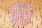 Vintage 1990s Five Brother Plaid Western Style Button Up Shirt Men's XL