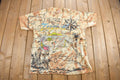 Vintage 1990s Tropical Paradise All Over Print Map Theme Souvenir T Shirt