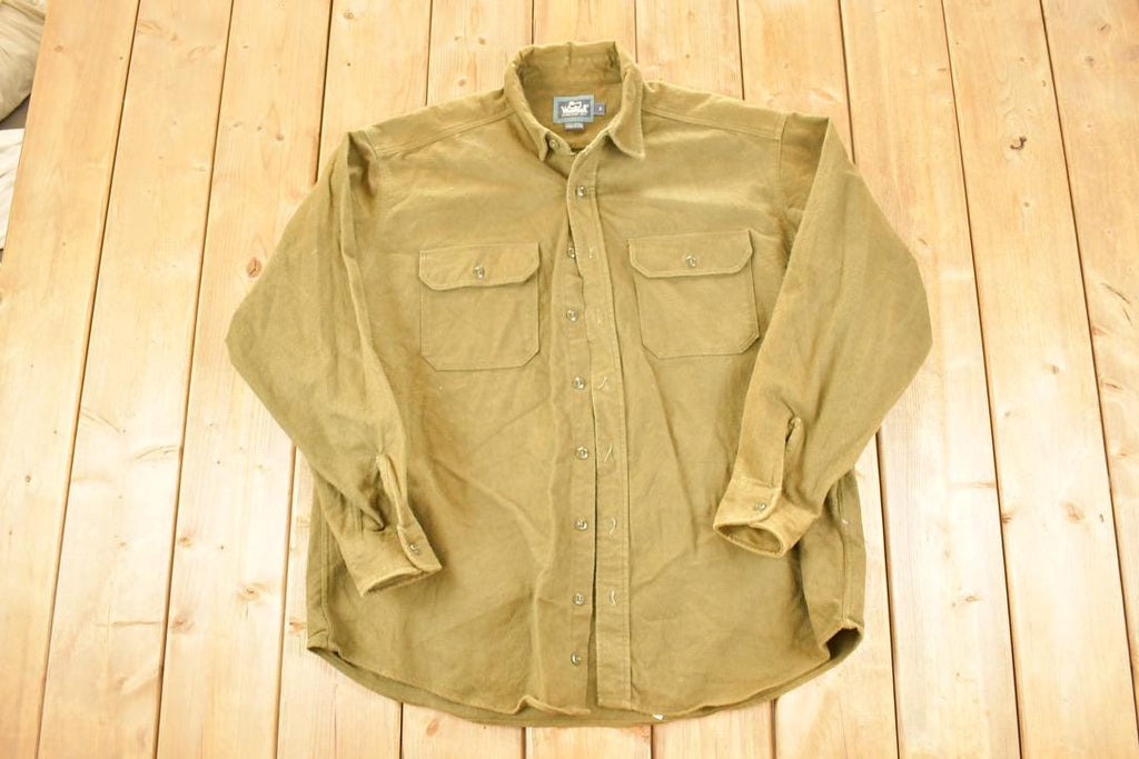 Vintage 1990s Woolrich Brushed Cotton Button Up Shirt Mens XL