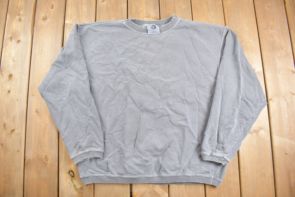 Vintage 1990s Authentic Pigment Blank Grey Crewneck Sweatshirt
