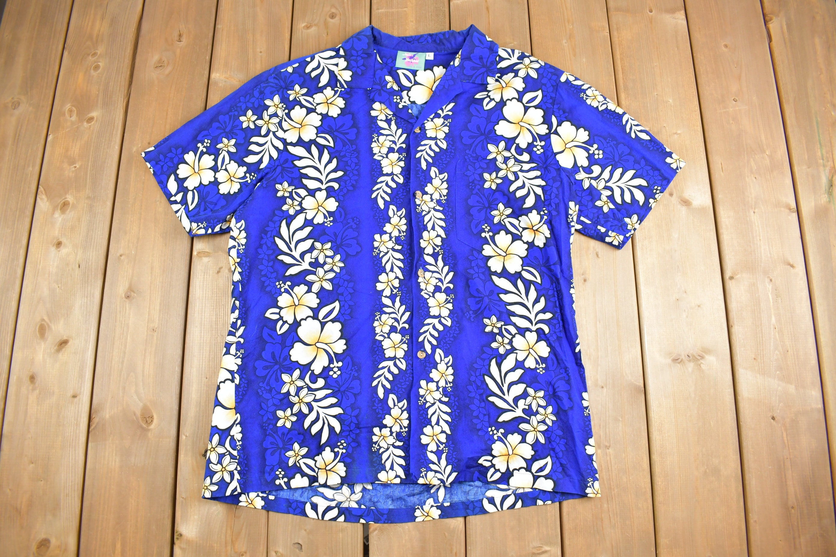 Vintage 1980s Jade Fashions Hawaiian Button Up Shirt