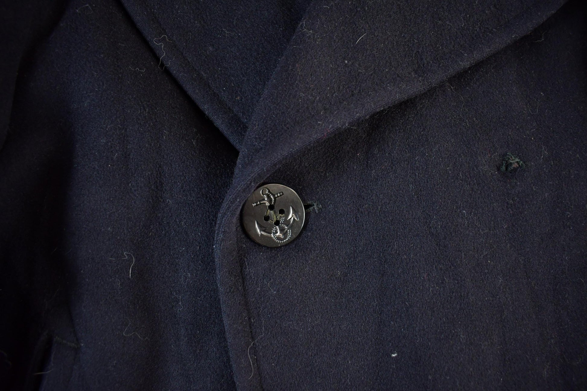 Vintage 1940s WW2-Cold War Ear Era Naval Wool Coat Men's Small