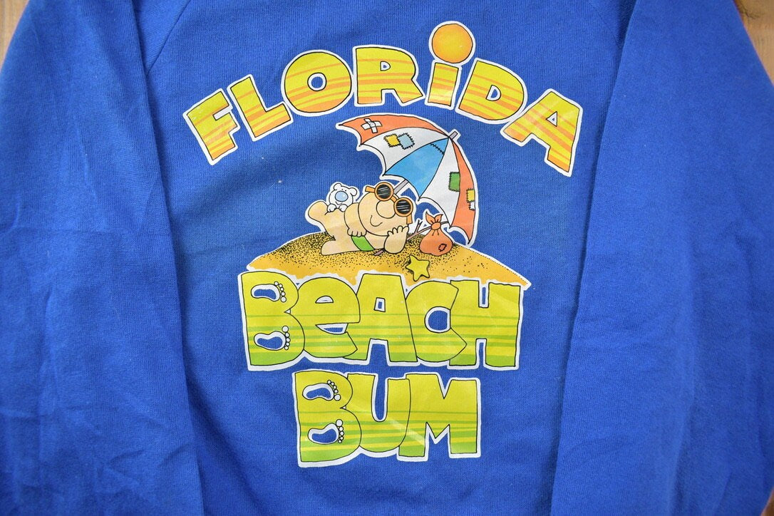 Vintage 1990s Florida Beach Bum Graphic Crewneck Sweatshirt