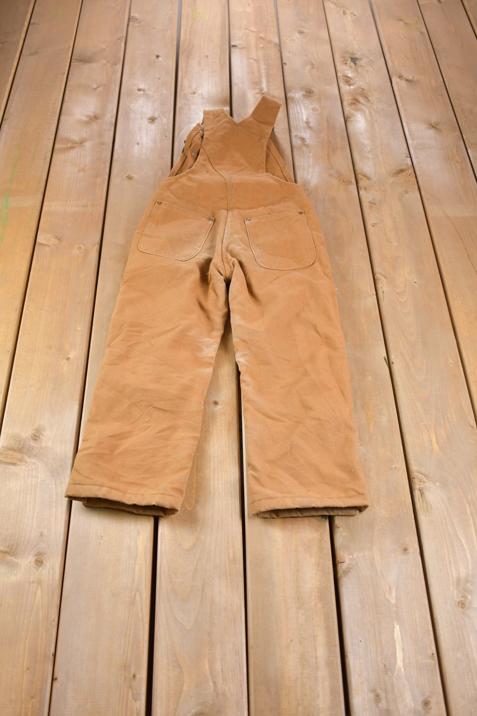 Vintage 1990s Carhartt Double Knee Canvas Overalls Size 27 x 21