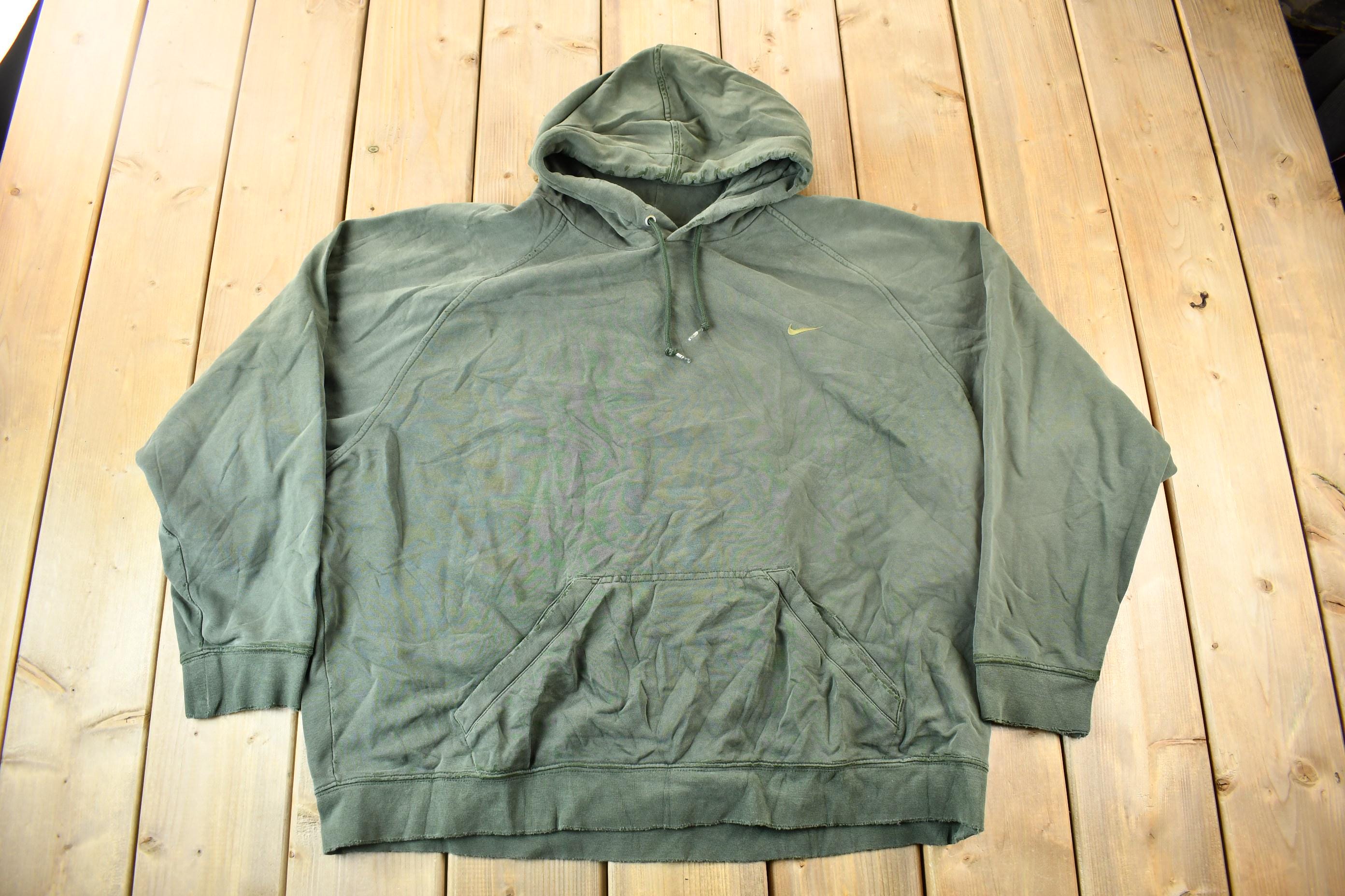 Vintage Y2K Nike Mini Swoosh Hoodie / Green Nike Hoodie / Nike Swoosh / Embroidered / Nike Hoodie Size XXL