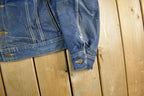Vintage 1970s Lee Storm Riders Blanket Lined Denim Jean Trucker Jacket Men's Large
