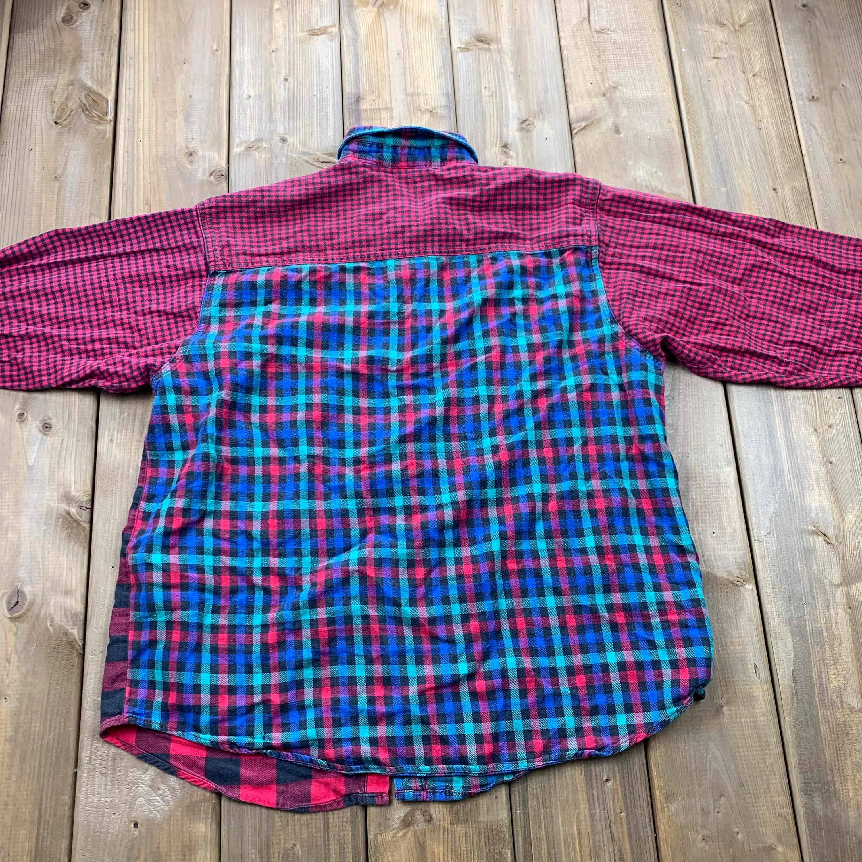 Vintage 90's Abstract Color Block Button Up Shirt