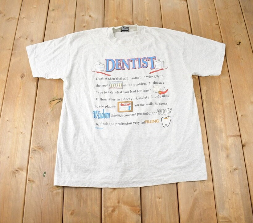 Vintage 1990s Dentist Poem Single Stitch Graphic T Shirt Made In USA