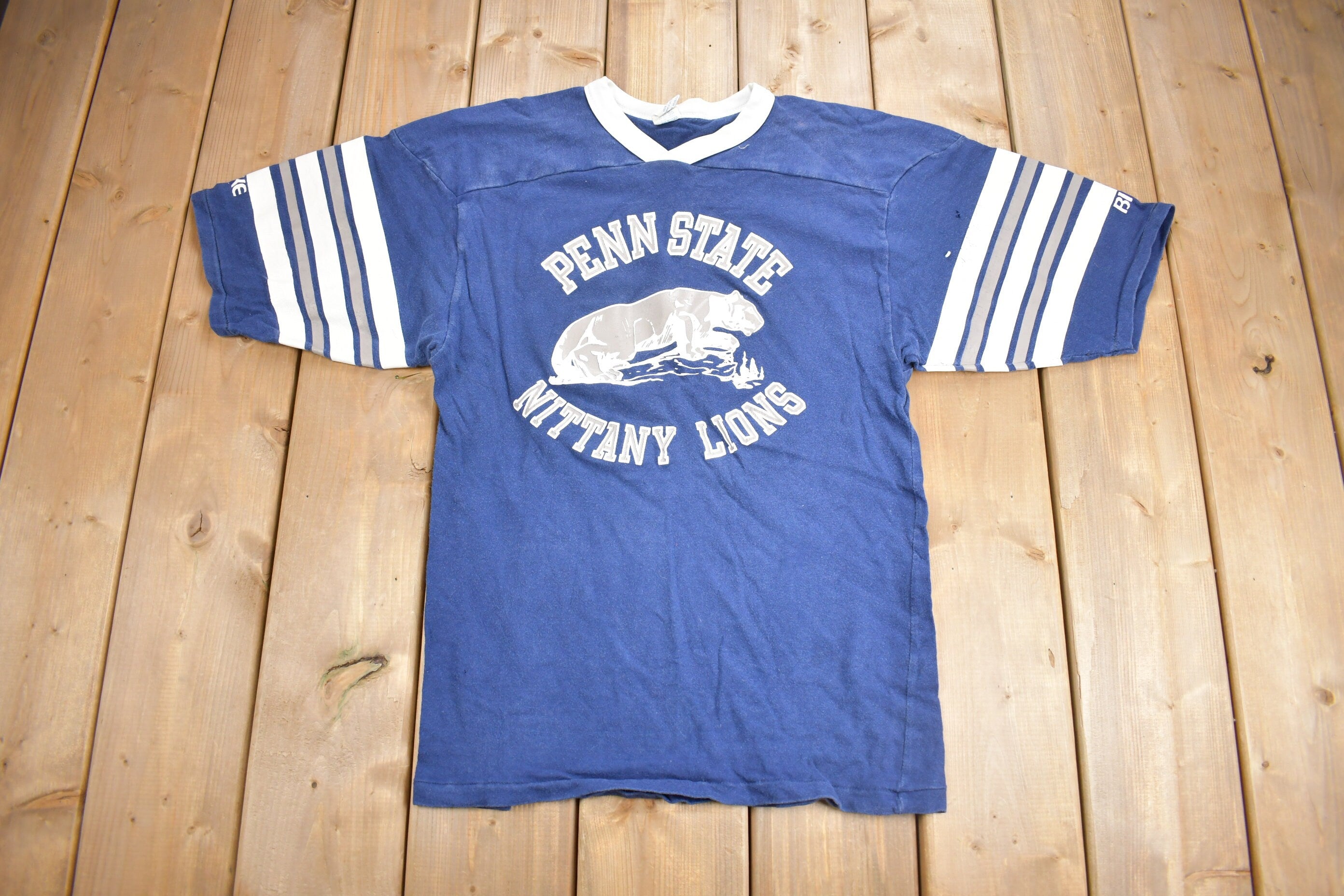 Vintage 1980s Penn State Nittany Lions Collegiate Jersey Raglan Jersey NCAA Tee