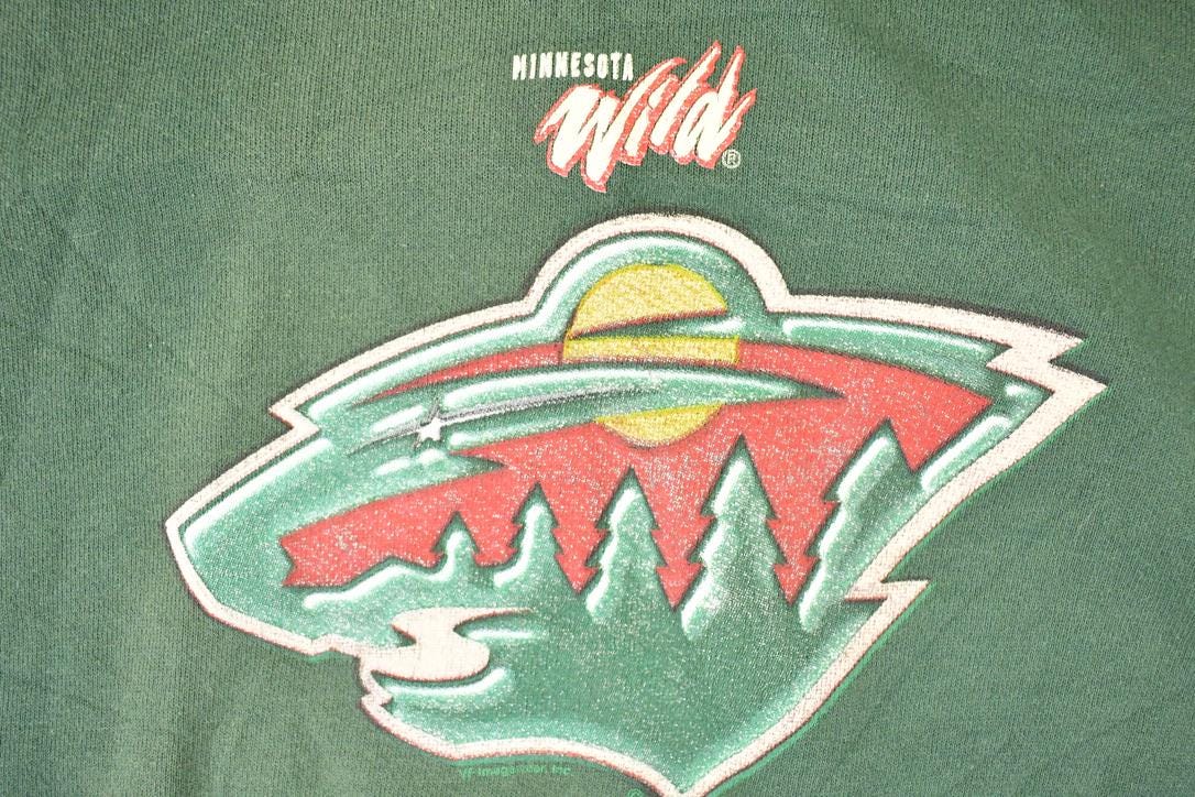 Vintage 1990s Minnesota Wild NHL Hockey Hoodie Sweatshirt Mens XL