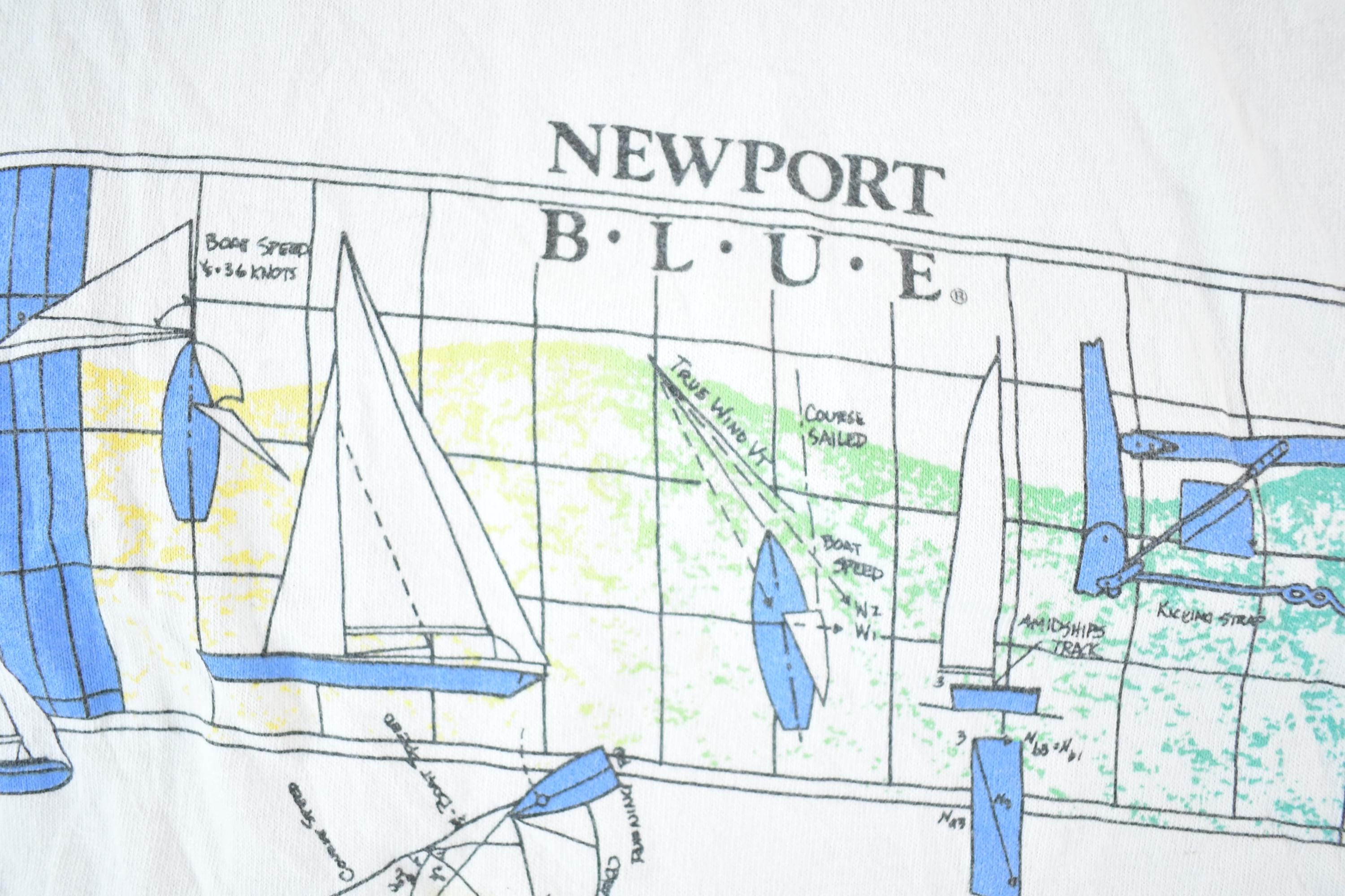 Vintage 1990s Newport Blue Sailboat Tank Top Mens L