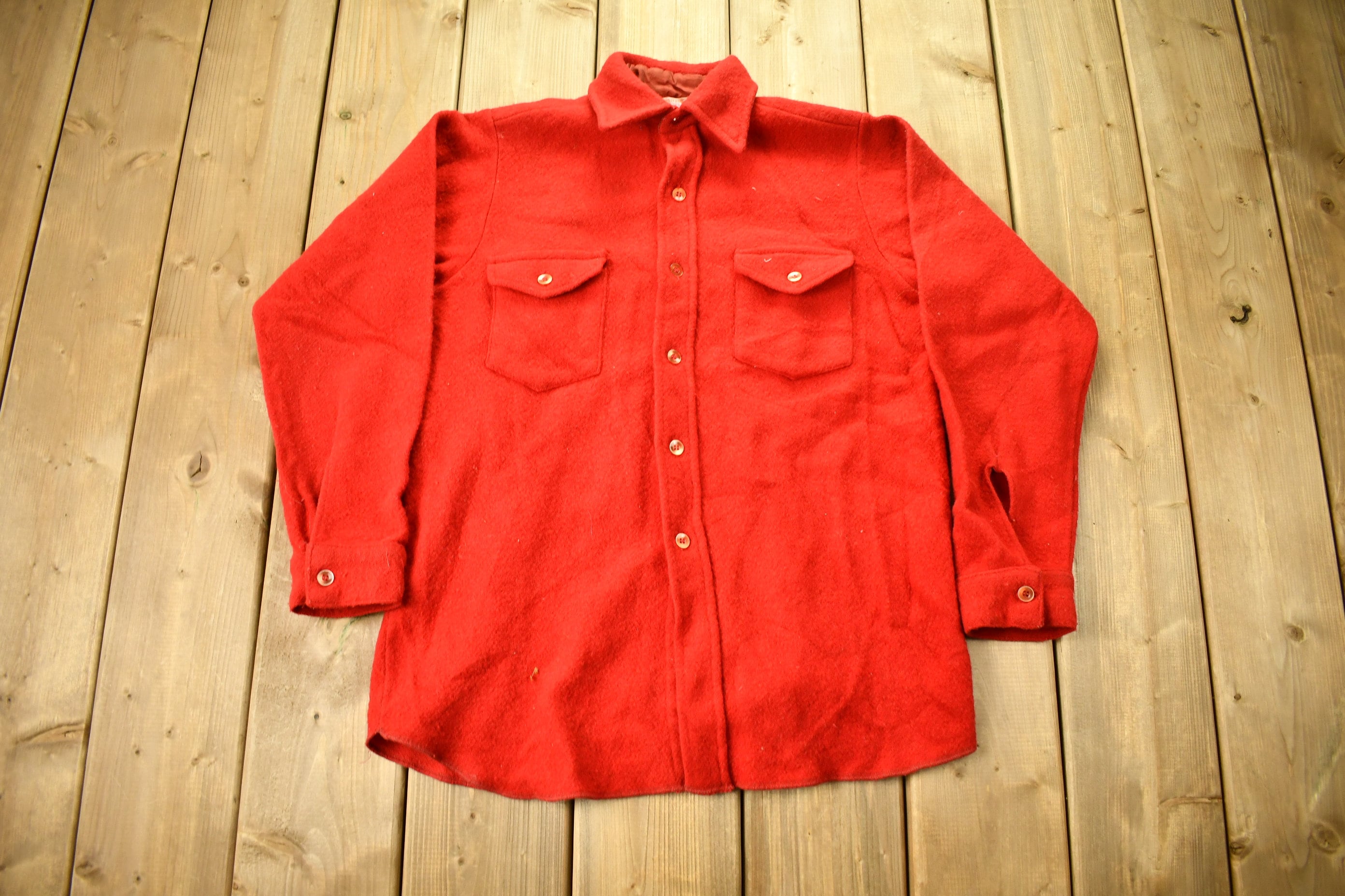 Vintage 1980s Frost Proof Wool Button Up Shirt