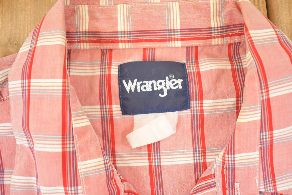 Vintage 1990s Wrangler Plaid Western Button Up Shirt Men's XL