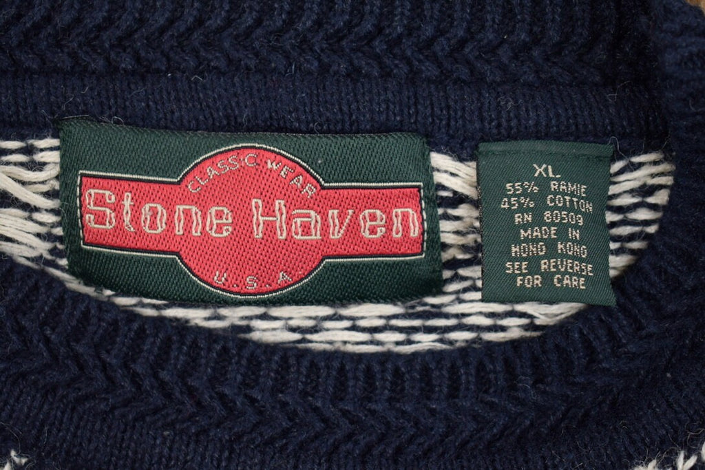 Vintage 1980s Stone Haven Knitted Crewneck Sweater