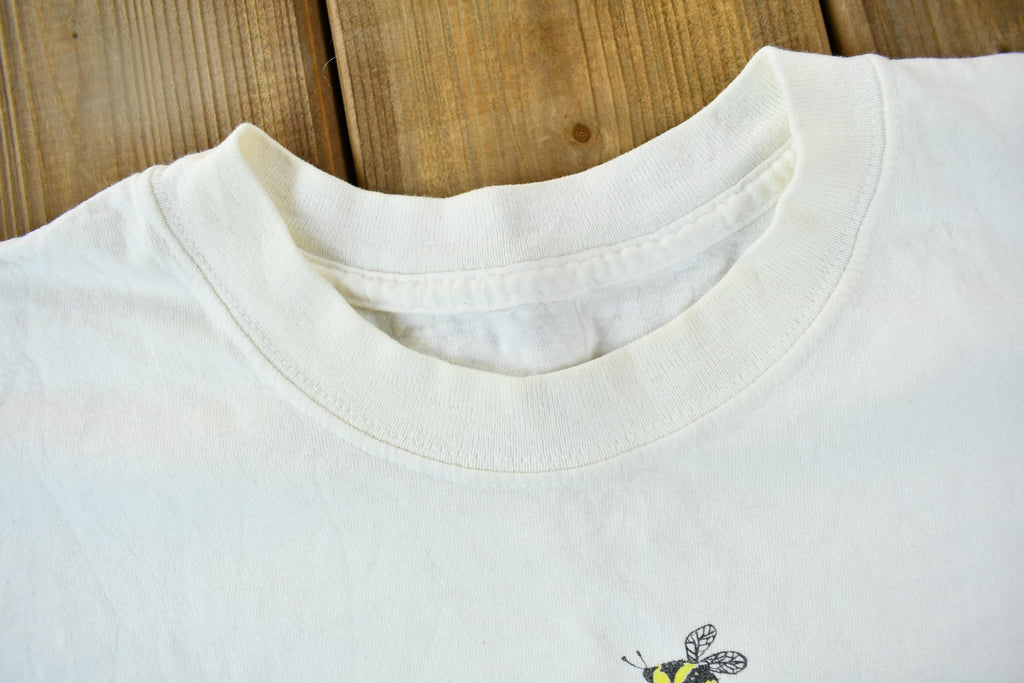 Vintage 1990s Let It Bee Flower 7 Bees Single Stitch Graphic T-Shirt