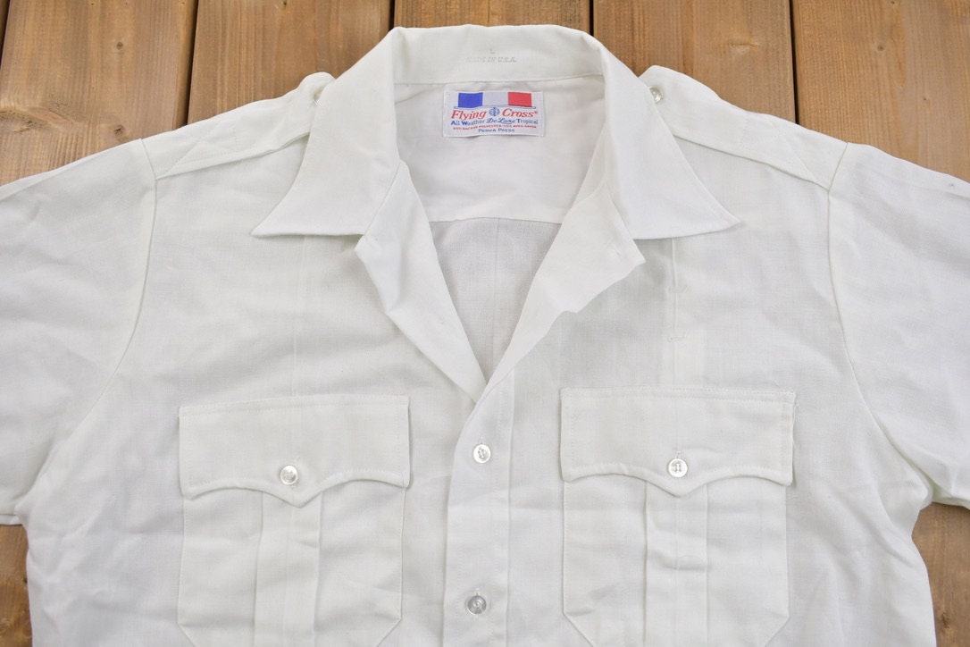 Vintage 1980s Flying Cross Button Up T- Shirt