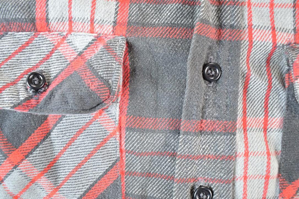 Vintage 1980s Five Brother Plaid Flannel Button Up Shirt Mens XL