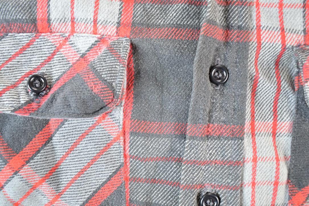 Vintage 1980s Five Brother Plaid Flannel Button Up Shirt Mens XL