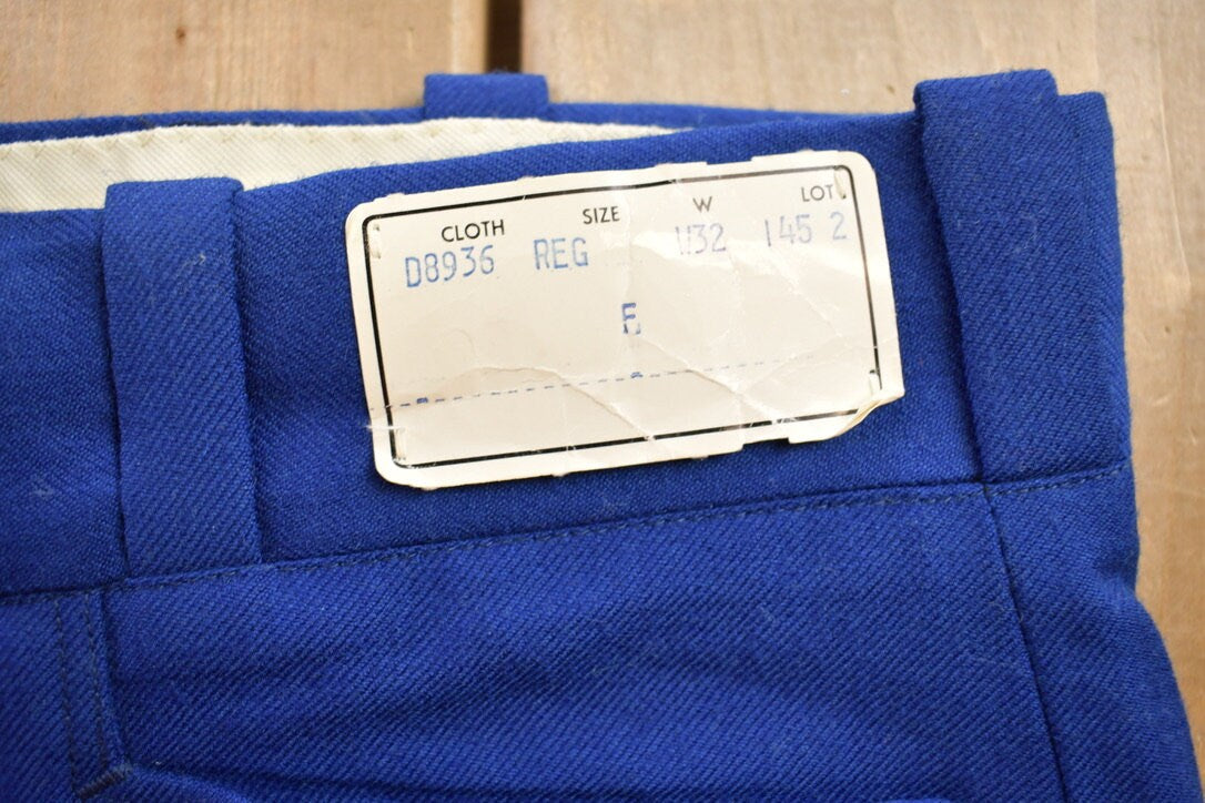 Vintage Blue Wool Trousers Size 34x27
