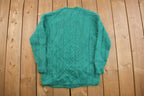Vintage 1980s Mohair Cable Knit Crewneck Sweater