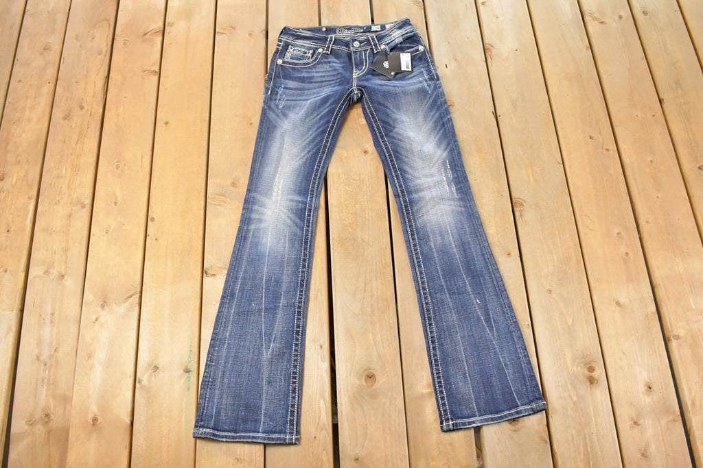 Vintage Deadstock Y2K Miss Me Bedazzled Low Rise Jeans Women's Size 26x31