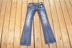 Vintage Deadstock Y2K Miss Me Bedazzled Low Rise Jeans Women's Size 26x31