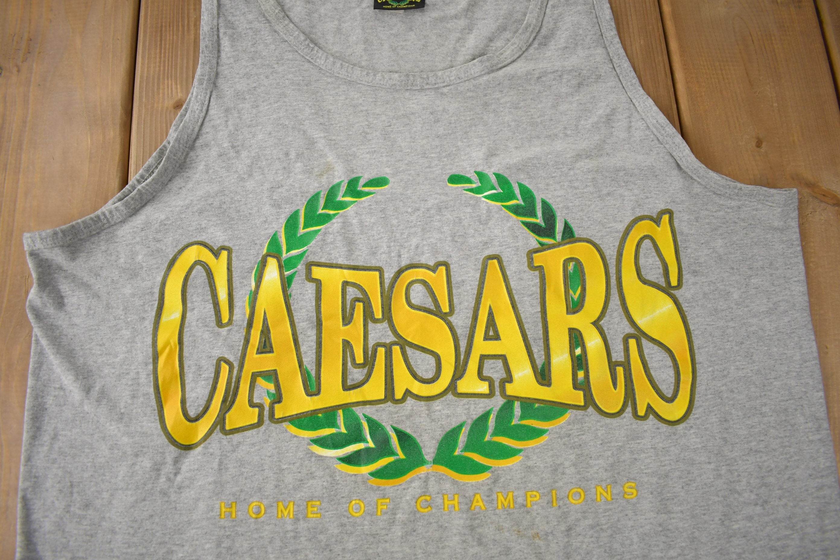 Vintage 1990s Cesars Palace Single Stitch Graphic Tank Top Shirt Made In USA