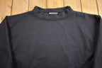 Vintage 1980s 100% Wool Black Sail Boat Embroidered Mock Neck Sweater