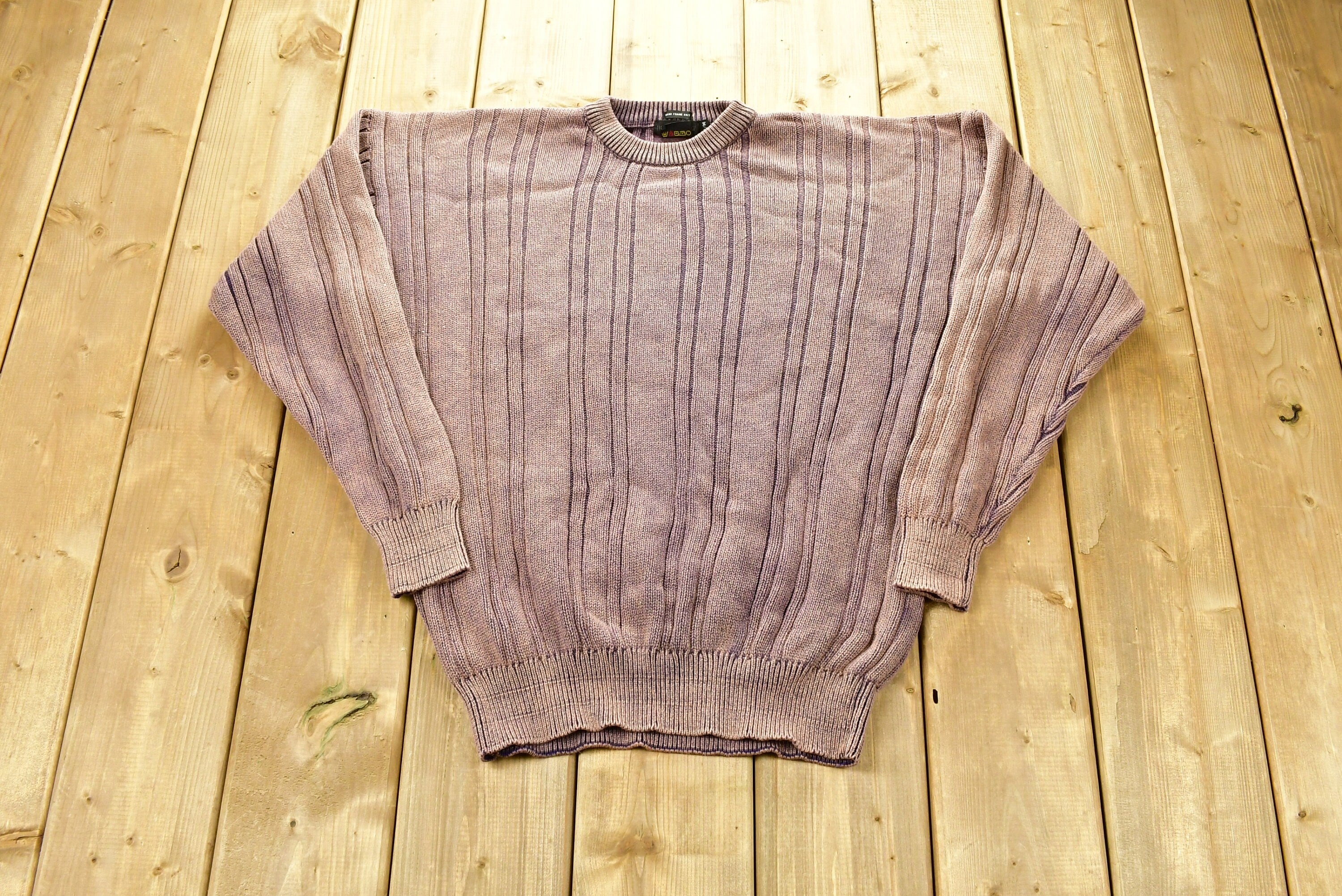 Vintage 1980s Holt Renfrew Hand Frame Knit Knitted Sweater