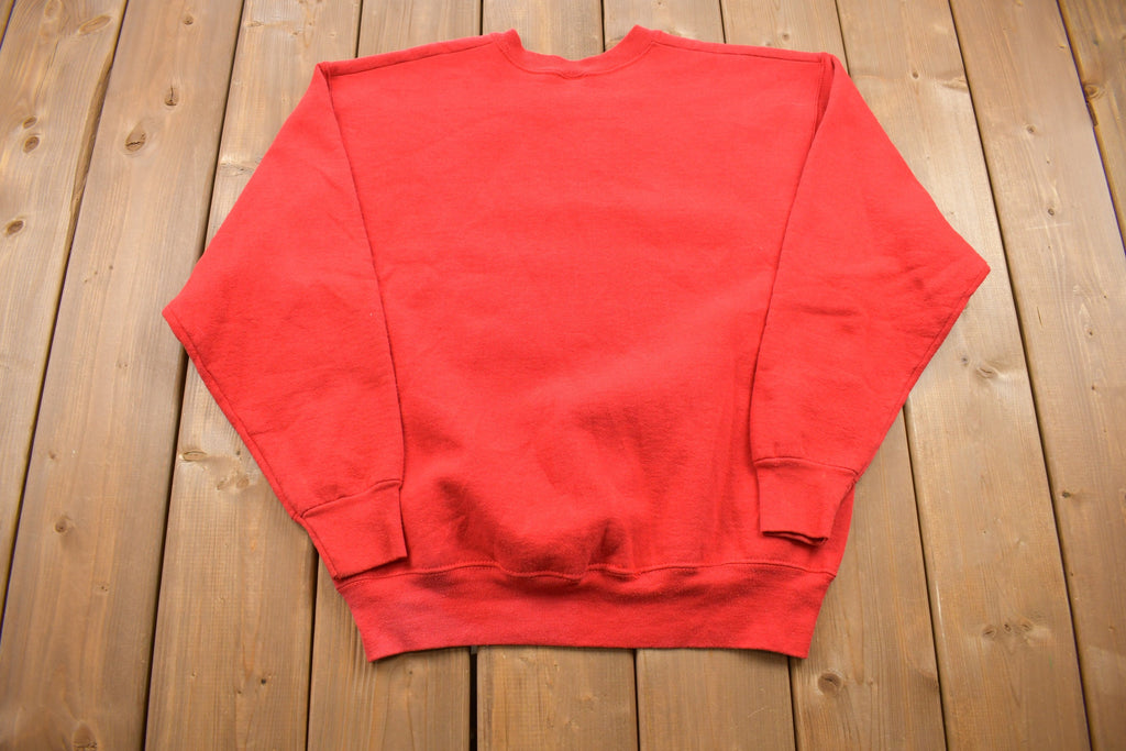 Vintage 1990s Blank Red Crewneck Sweatshirt