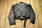 Vintage 1990s First Genuine Leather Biker Jacket