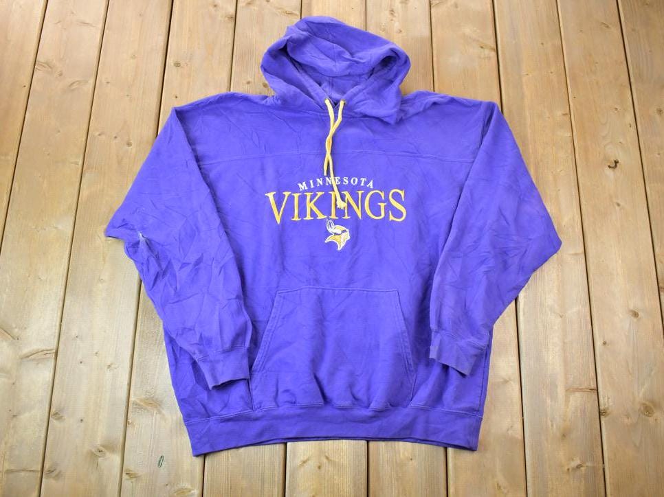 Vintage 1990s Minnesota Vikings NFL Hoodie Sweatshirt / Made In USA / Football / Sportswear / Americana