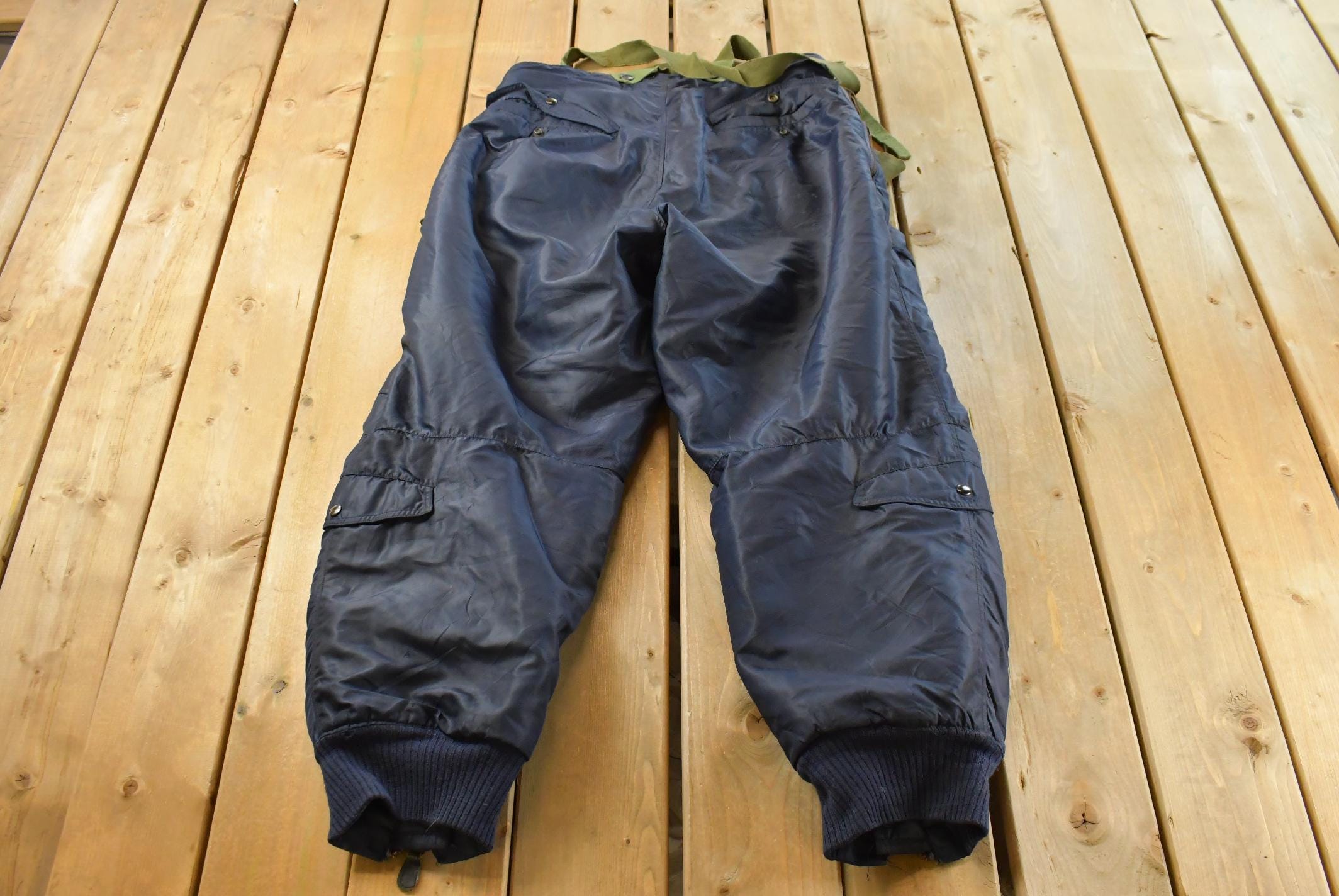 1950s Korean War Air Force D-1A Blue Heavy Flying Trousers C.H. Masland Size 34x29