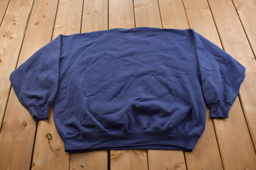 Vintage 1990s Blank Navy Blue Crewneck Sweatshirt