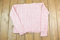 Vintage 1990s Eddie Bauer Pink Cable Knit Crewneck Sweater  90s Crewneck  Made In USA  Preppy Knit