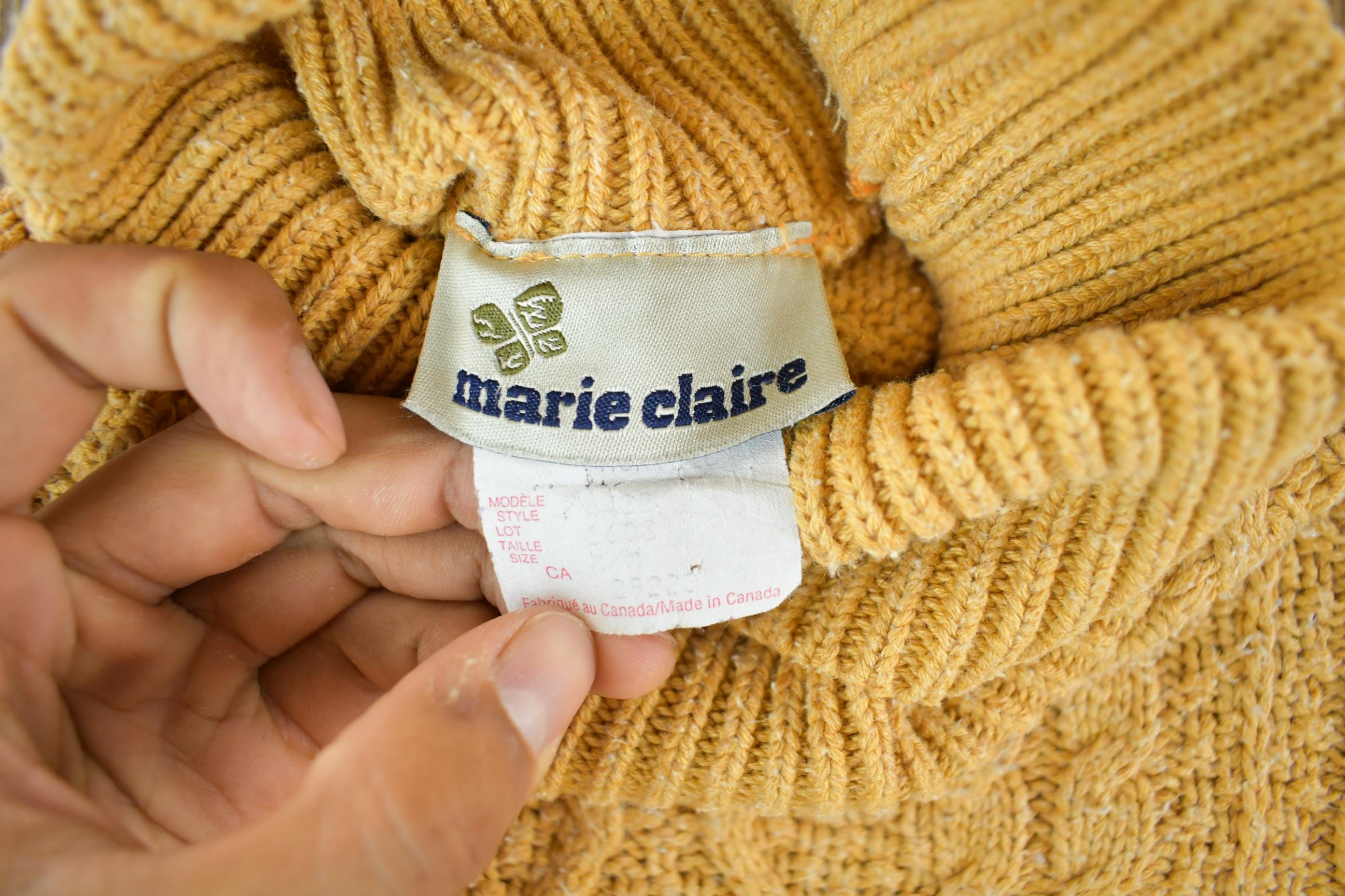Vintage 1990s Marie Claire Knit Turtleneck Sweater Women's Large