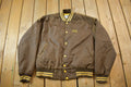 Vintage 1990s Mechanical Drafting Embroidered Snap Button Satin Jacket Made In USA - Large