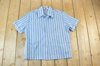 Vintage 1970s Luigi Striped Blue Button Up Shirt