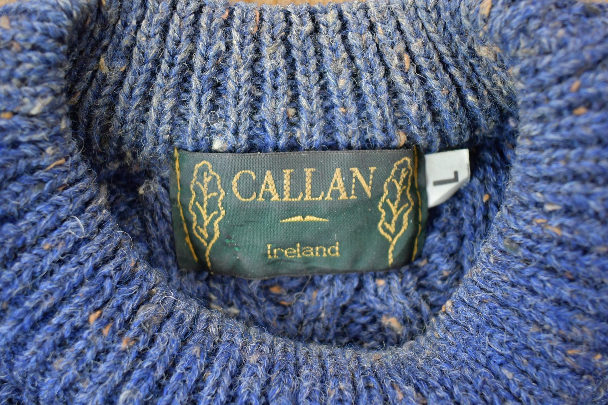 Vintage 1990s Callan Ireland 3D Colored Cable Knit Crewneck Sweater