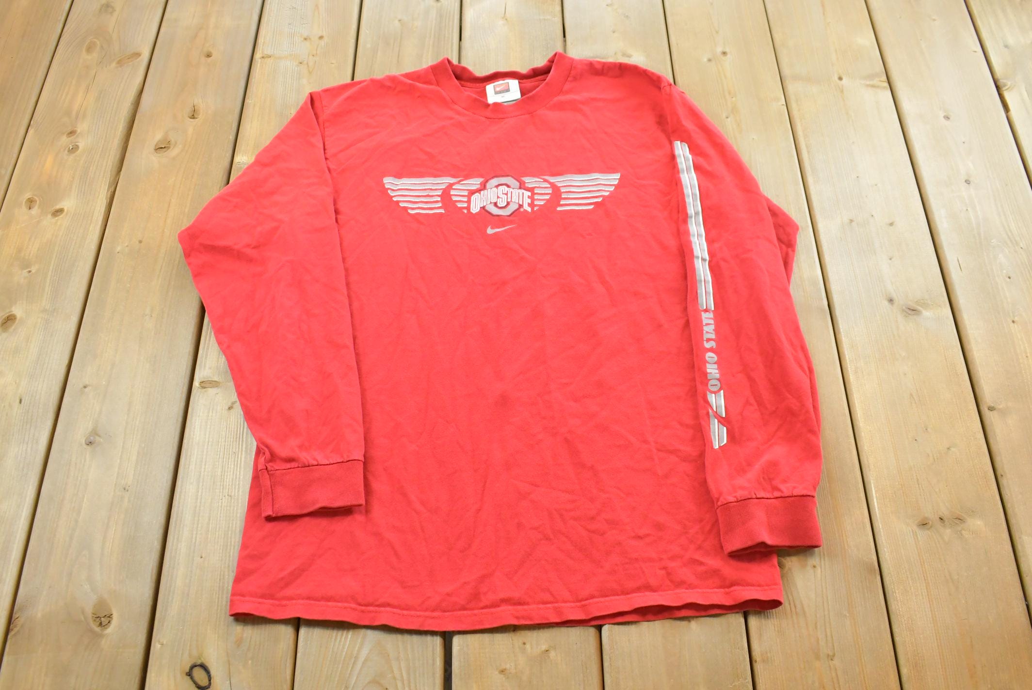 Vintage Y2K Ohio State Nike Team Center Check Long Sleeve Collegiate Shirt Men's L / NCAA College Sellout / 00s OSU / 2000s Buckeyes