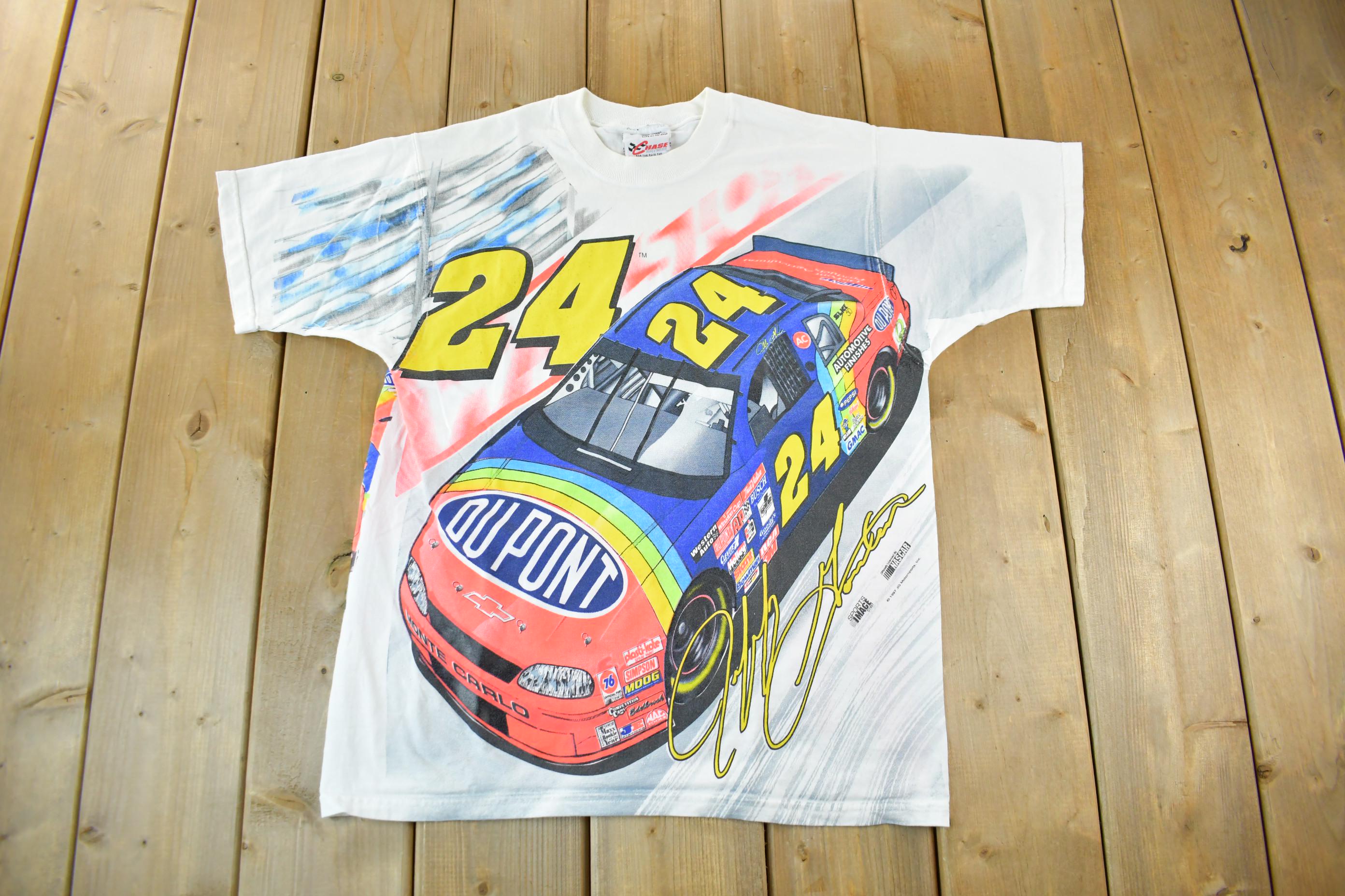 Vintage 1997 Jeff Gordon All Over Print NASCAR Racing T-Shirt Men's Medium
