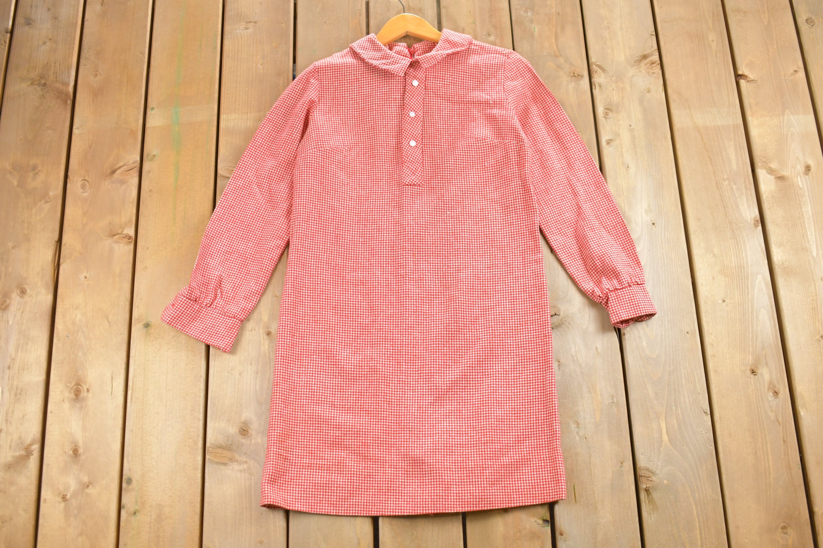 Vintage 1970s Long Sleeve Shirt Dress