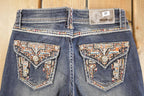Vintage Deadstock Y2K Grace In LA Bedazzled Bootcut Low Rise Skinny Jeans Women's Size 27 x 32