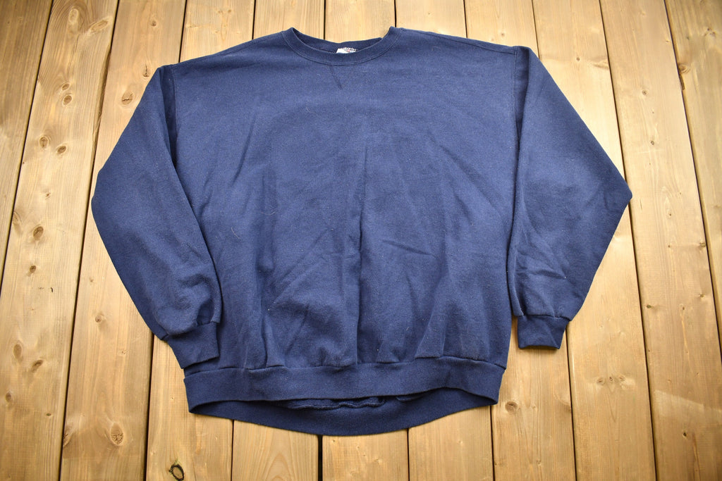 Vintage 1990s Navy Blue Jerzees Blank Crewneck Sweatshirt