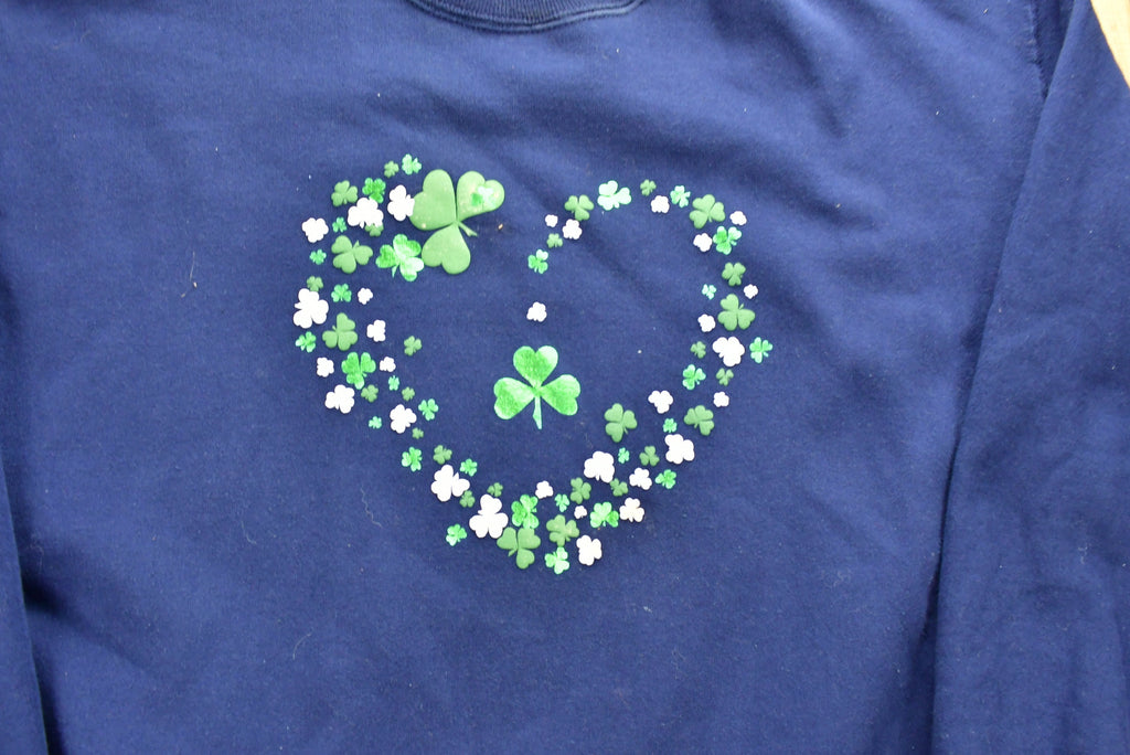Vintage 1990's Irish Heart Embroidered Crewneck Sweatshirt  90s Crewneck  Souvenir  Athleisure  Streetwear  Travel And Tourism