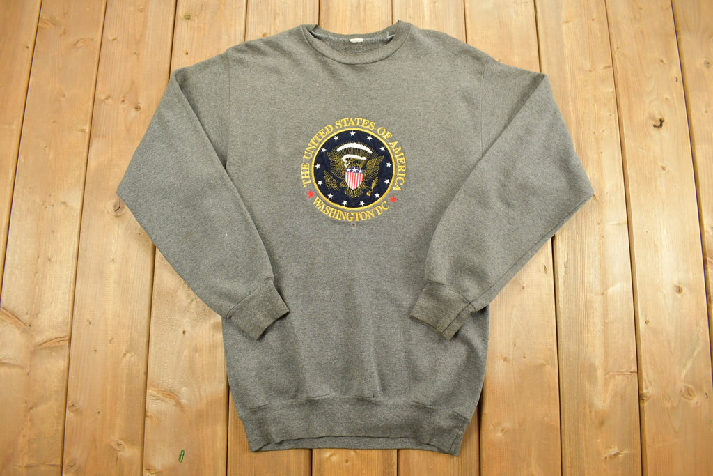 Vintage 1990s United States Washington Embroidered Crewneck  Travel Sweatshirt  Pullover Sweatshirt  Tourist Sweater