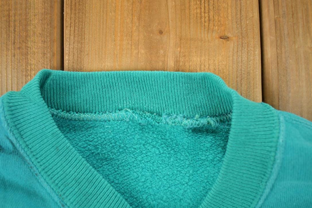 Vintage 1990s Blank Teal Crewneck Sweatshirt