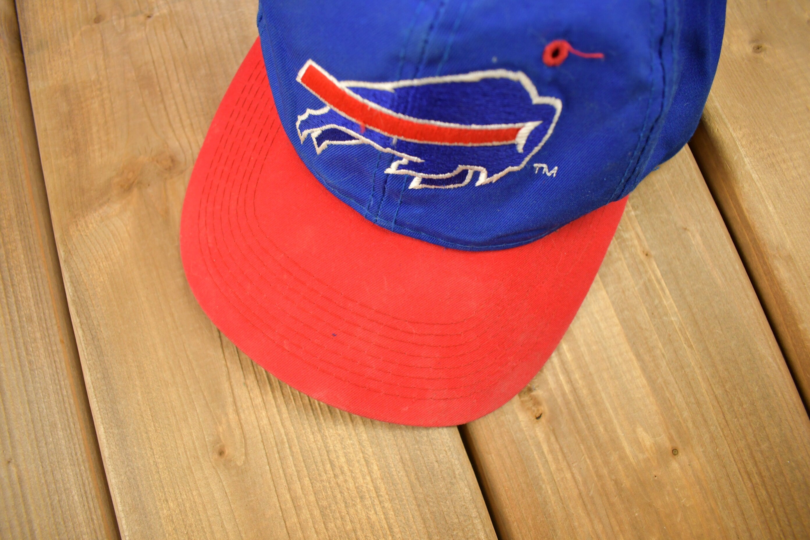 Vintage 1990s Buffalo Bills NFL Sports Specialties Double Line Script Snap Back Hat
